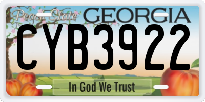 GA license plate CYB3922