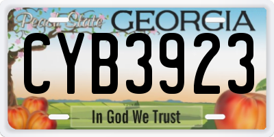 GA license plate CYB3923