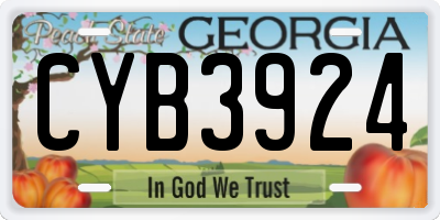 GA license plate CYB3924
