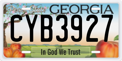 GA license plate CYB3927