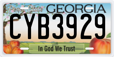 GA license plate CYB3929