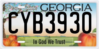 GA license plate CYB3930