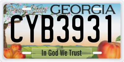 GA license plate CYB3931