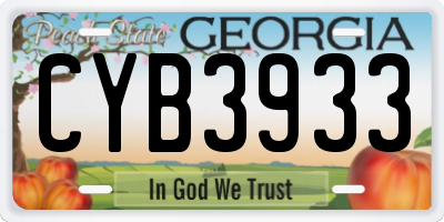 GA license plate CYB3933