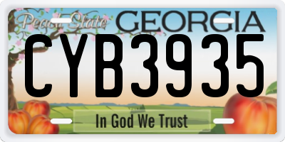 GA license plate CYB3935