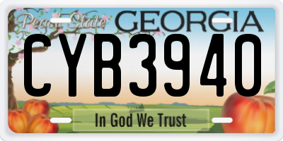 GA license plate CYB3940