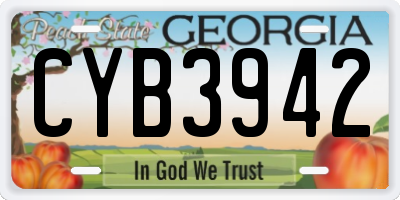GA license plate CYB3942