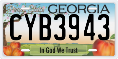 GA license plate CYB3943