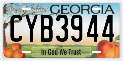 GA license plate CYB3944
