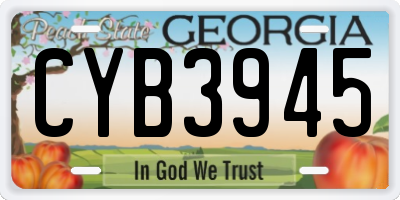 GA license plate CYB3945