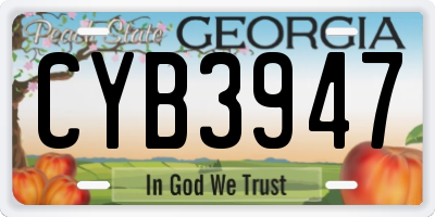 GA license plate CYB3947
