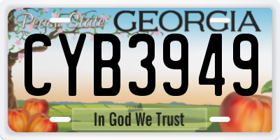 GA license plate CYB3949