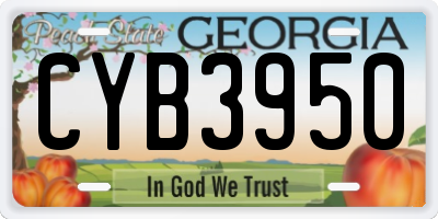 GA license plate CYB3950