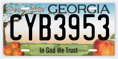 GA license plate CYB3953