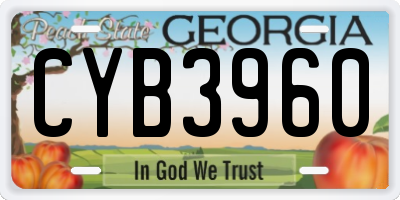 GA license plate CYB3960