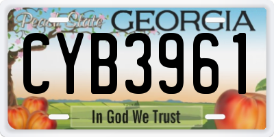 GA license plate CYB3961