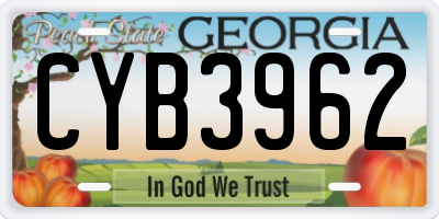GA license plate CYB3962
