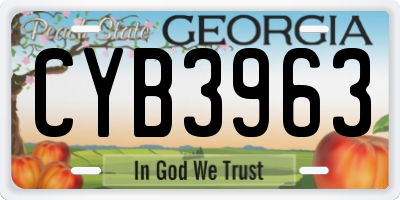 GA license plate CYB3963