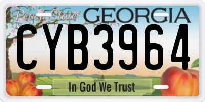 GA license plate CYB3964