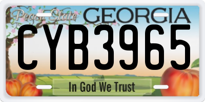 GA license plate CYB3965