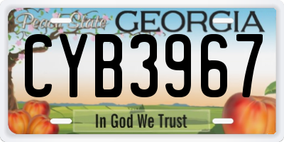 GA license plate CYB3967