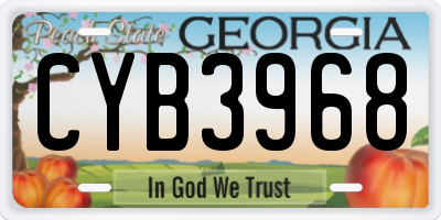 GA license plate CYB3968