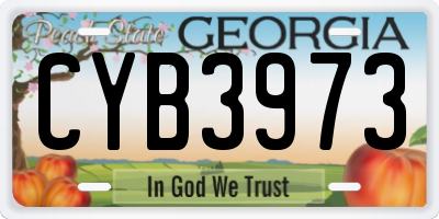 GA license plate CYB3973