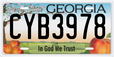 GA license plate CYB3978
