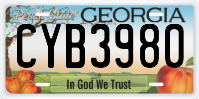GA license plate CYB3980