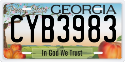 GA license plate CYB3983