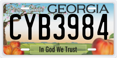 GA license plate CYB3984