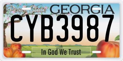 GA license plate CYB3987