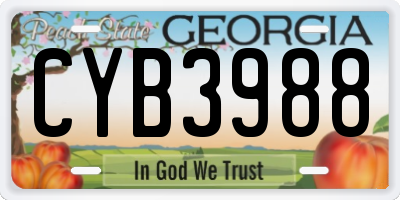 GA license plate CYB3988