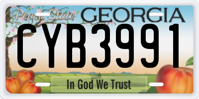 GA license plate CYB3991