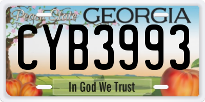 GA license plate CYB3993