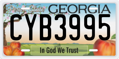 GA license plate CYB3995