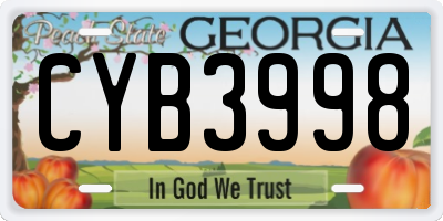 GA license plate CYB3998