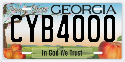 GA license plate CYB4000