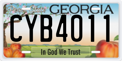 GA license plate CYB4011