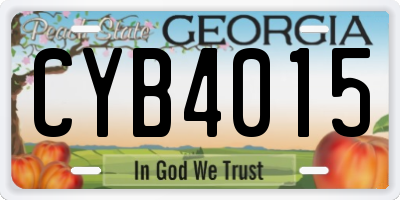 GA license plate CYB4015