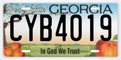 GA license plate CYB4019