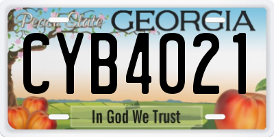 GA license plate CYB4021