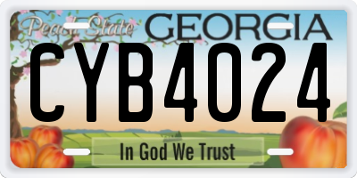 GA license plate CYB4024