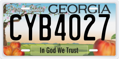 GA license plate CYB4027