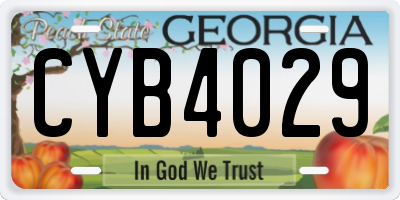 GA license plate CYB4029