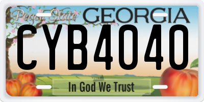 GA license plate CYB4040