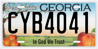 GA license plate CYB4041