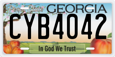 GA license plate CYB4042