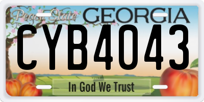 GA license plate CYB4043