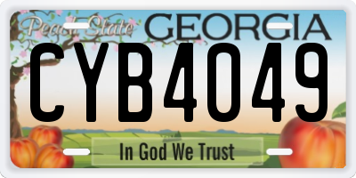 GA license plate CYB4049